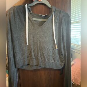 Grey Crop Hoodie